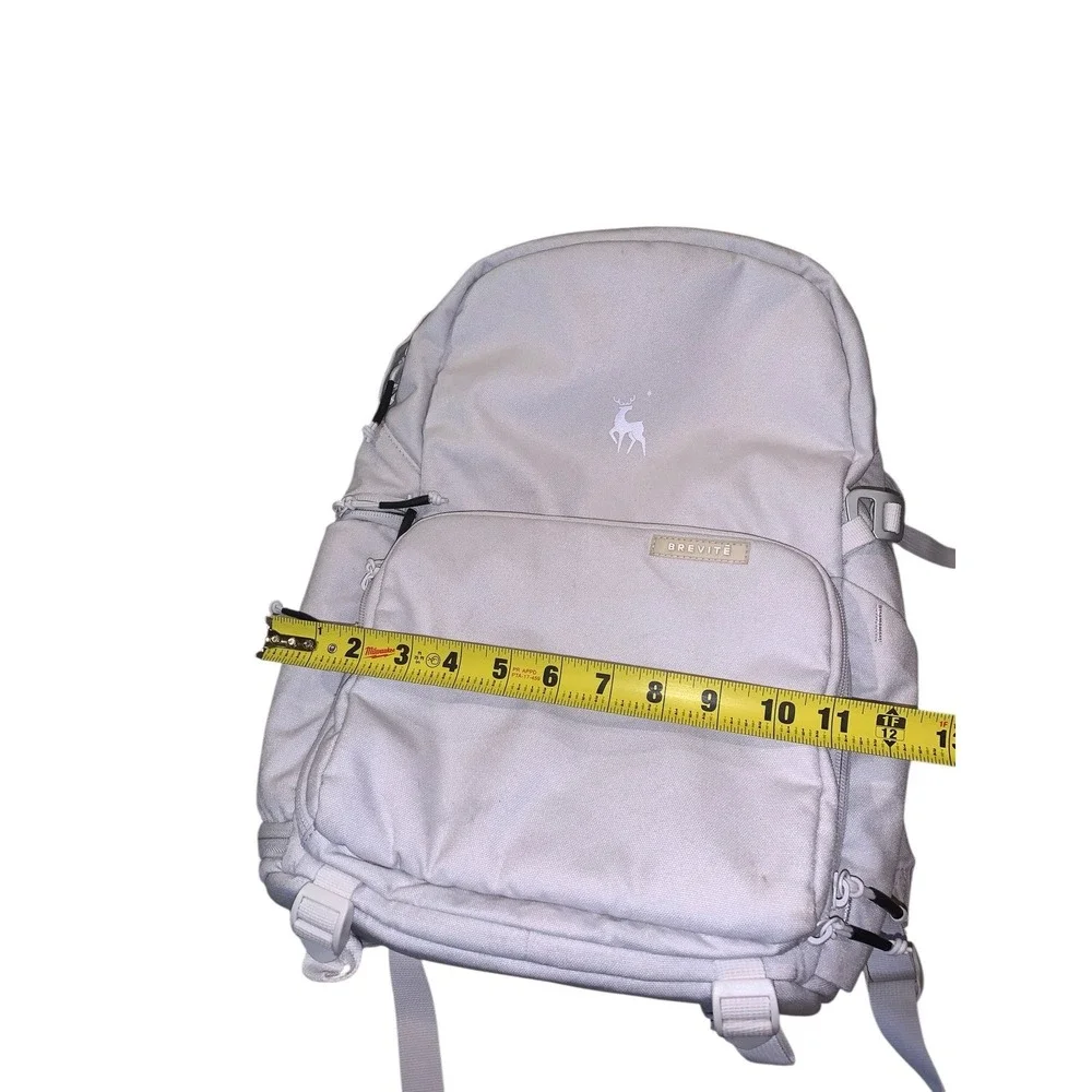 Brevite The Jumper‎ Camera Backpack Unisex Light Gray Laptop Pockets Techwear